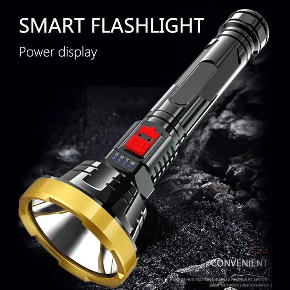 

Super Powerful Led Flashlight Rechargeable ABS Flashlight Flashlight 2022 Adventure Camping Outdoor Long-Range Xenon Flashl J7M9