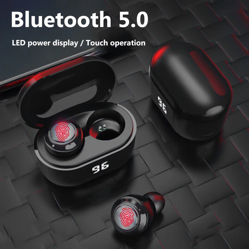 

A6 TWS Wireless Headphones Touch Control 5.0 Bluetooth Headphones With Microphones LED Display Noise Reduction Headset For Game