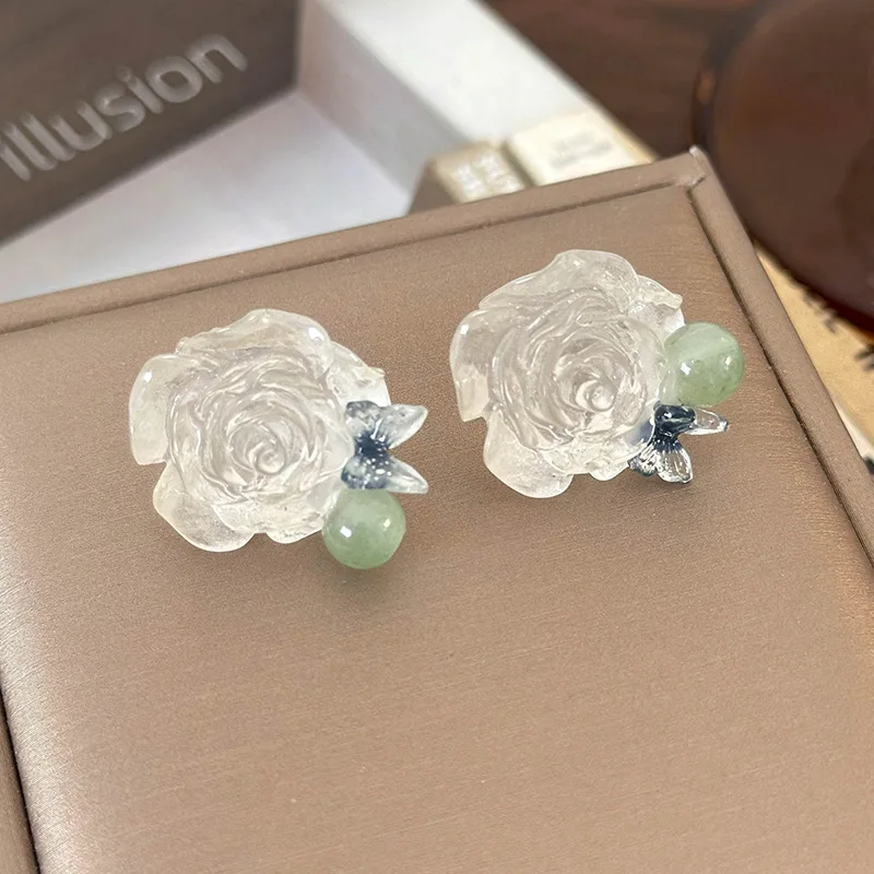 Женские Геометрические серьги-гвоздики из металла и смолы