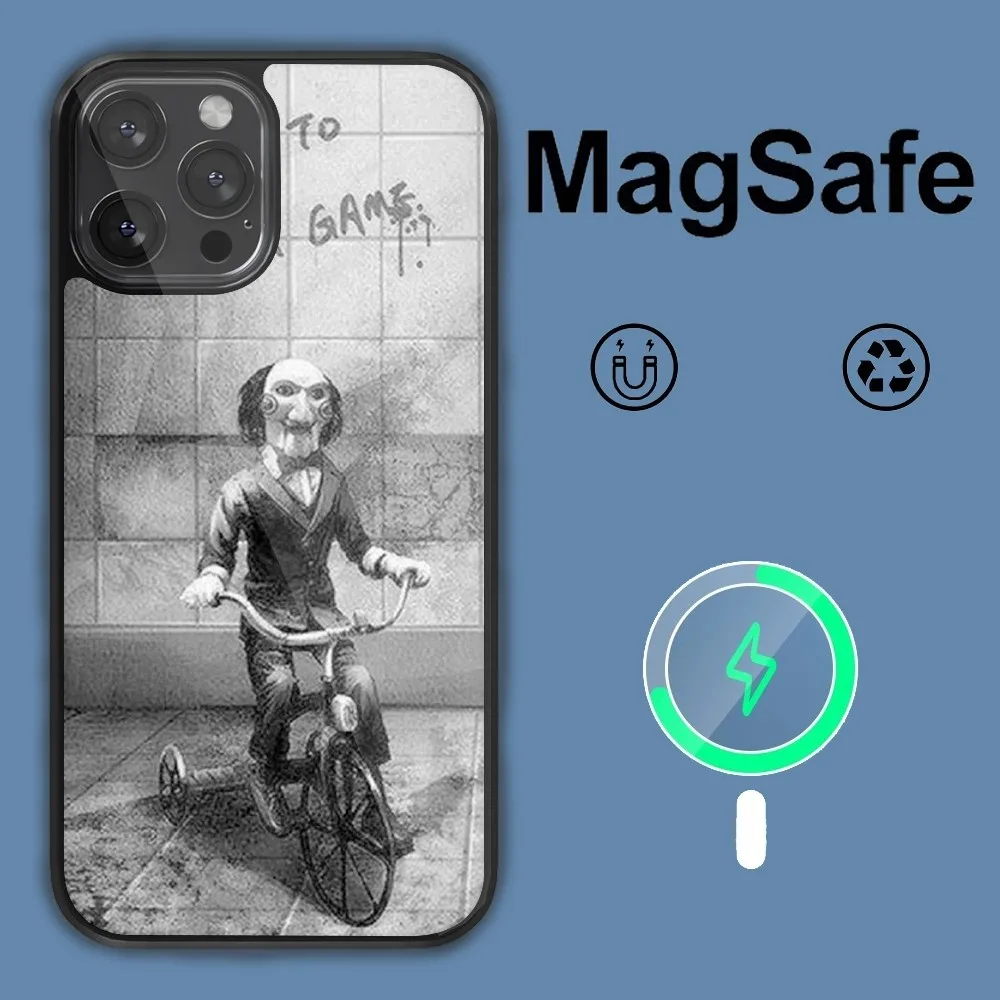Чехол для телефона с изображением фильма пилы iPhone 14 13 12 11 15 Pro Max Plus Magsafe Магнитный