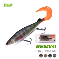 kingdom gemini fishing lures 14g 28g 41g sinking pencil wobblers artificial baits t tail flame tail swimbaits pike soft lure