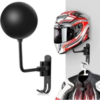 motorcycle helmet rack wall mounted 180 degree rotation helmet hanger display holder with double hook for coats caps hats