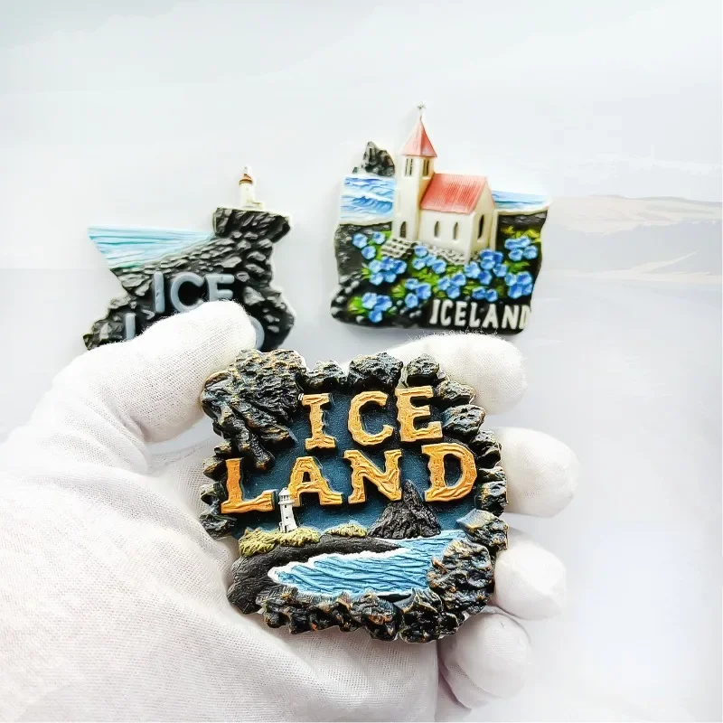 Наклейки на холодильник в Исландии черные пляжные дорожные сувениры настенные