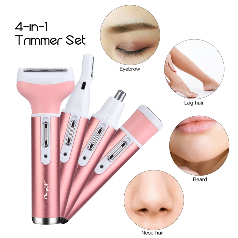 

4 In 1 Women Face Facial Body Hair Removal Shaver Epilator Female Shaving Machine Electric Trimmer Razor For Eyebrow Nose