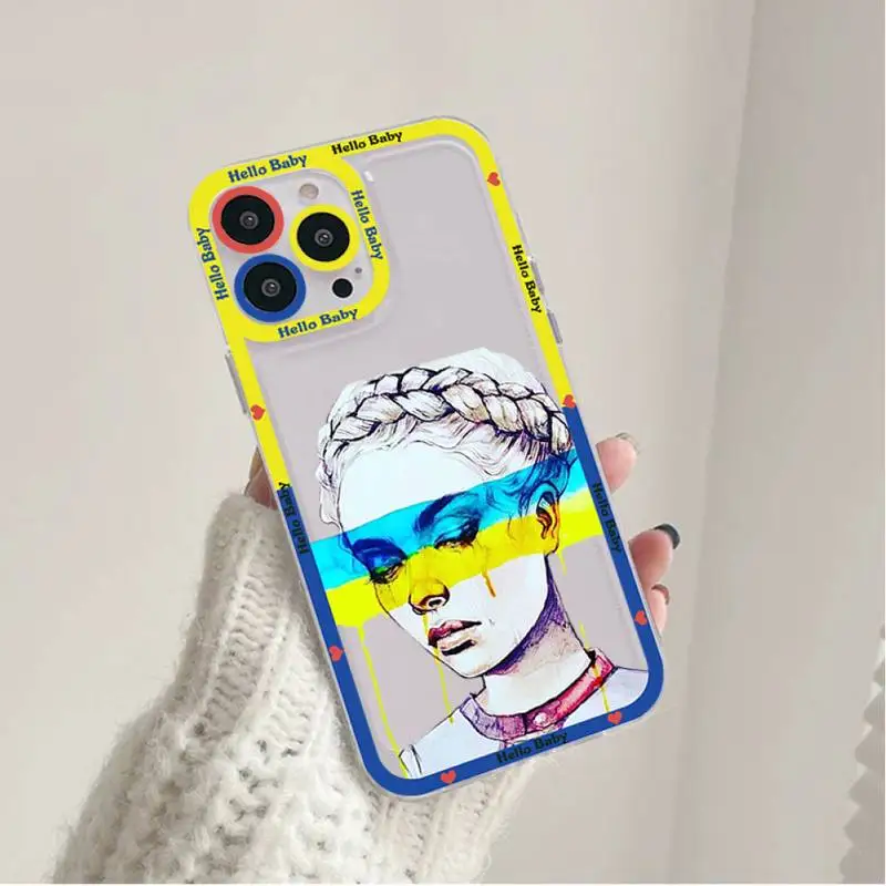Ukraine Flag girl Pattern Phone Case for iPhone 11 12 13 Mini Pro Max 14 Pro Max Case shell