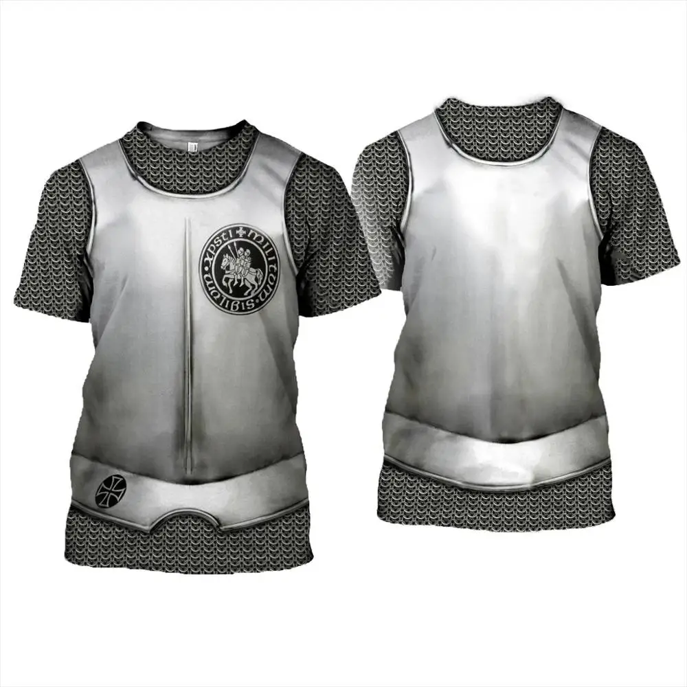 

Greek Medieval Armor 3D printed t shirt Harajuku summer Short sleeve shirt Knights street Casual Unisex T-shirt Tops