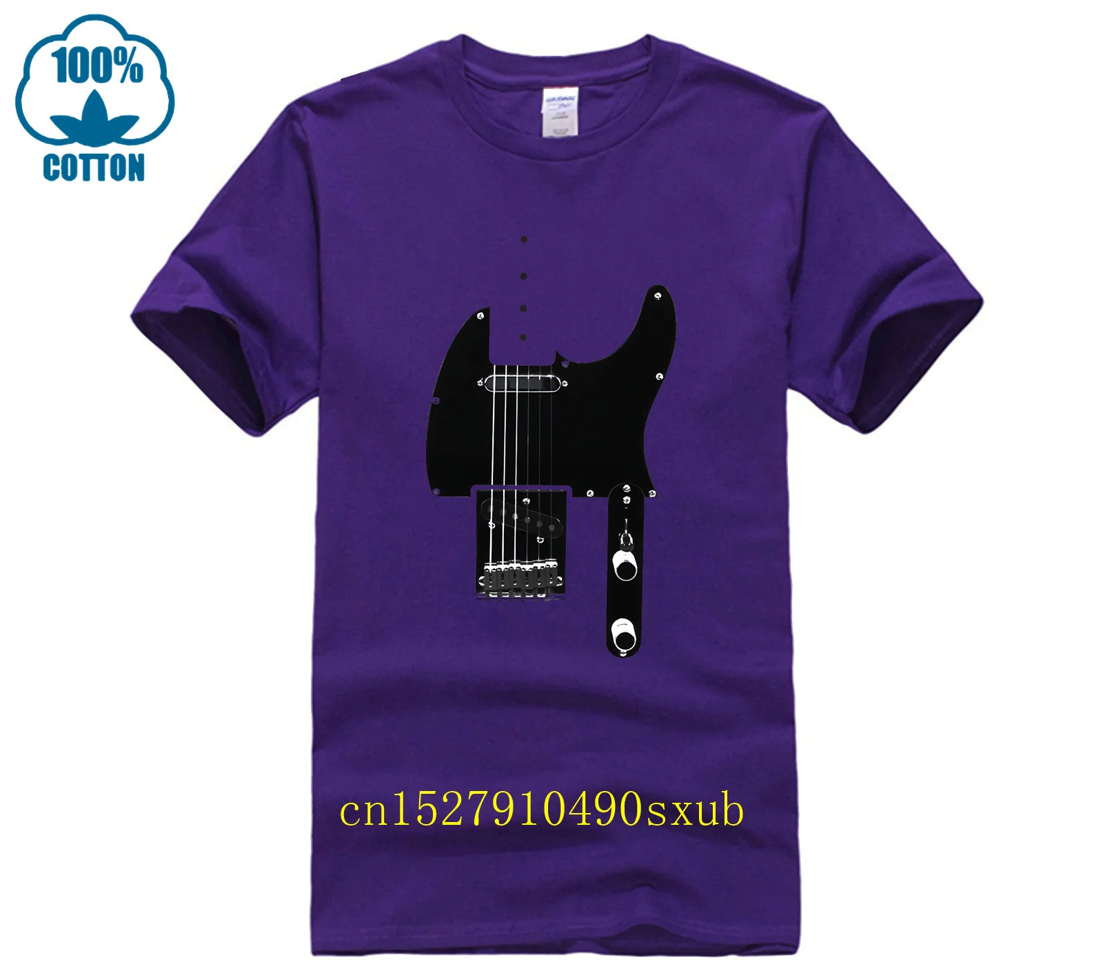Фото Мужская футболка с мультяшным принтом Fun Telecaster Body, летняя модная уличная футболка с короткими рукавами №5