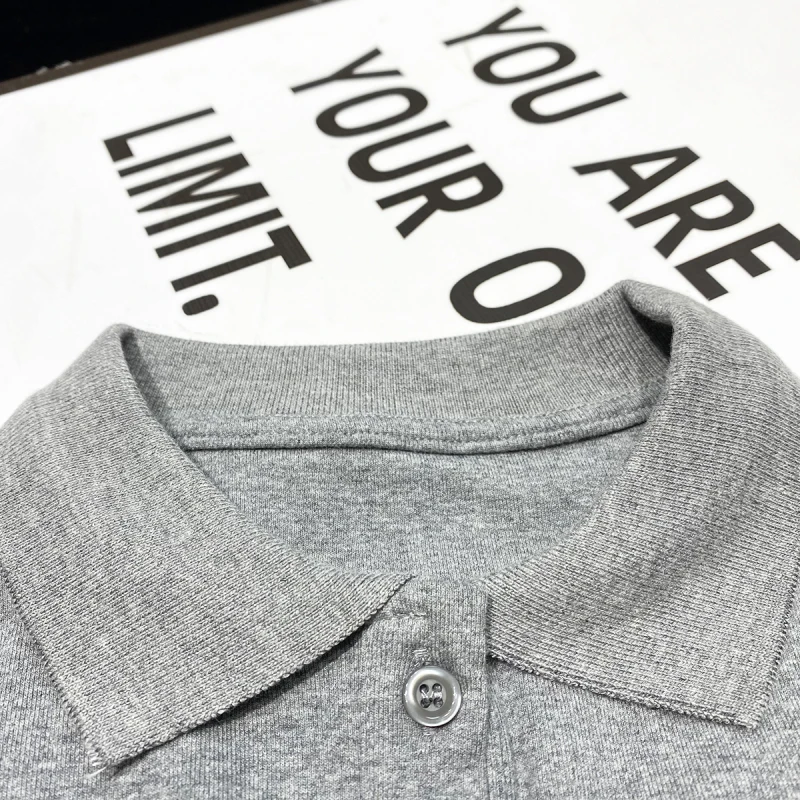 Женская футболка с коротким рукавом [YOZOU] серая или синяя облегающая из хлопка в