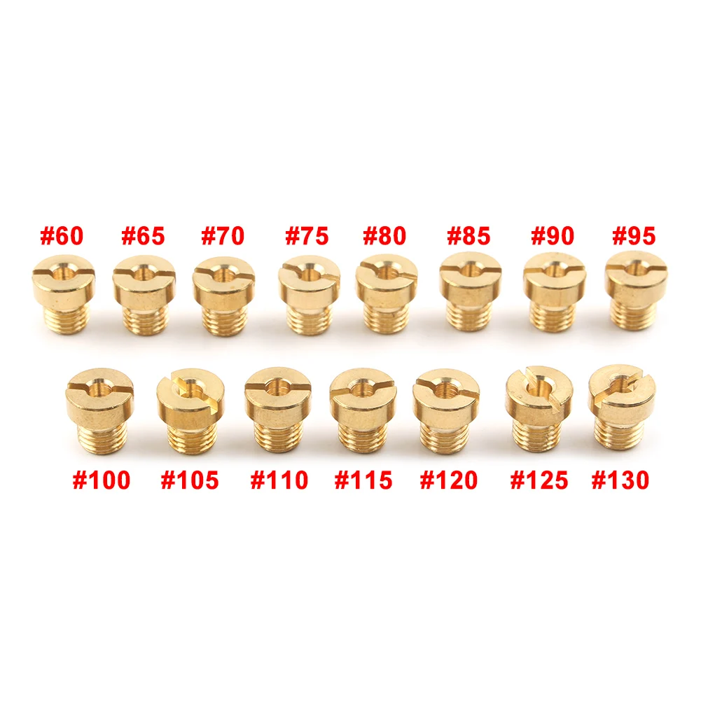 15 шт. основные форсунки M6 60-130 для карбюраторов PHNL VHS-MIKUNI VM16-20 VHSA 60 65 70 75 80 85 90 95 100 105 110