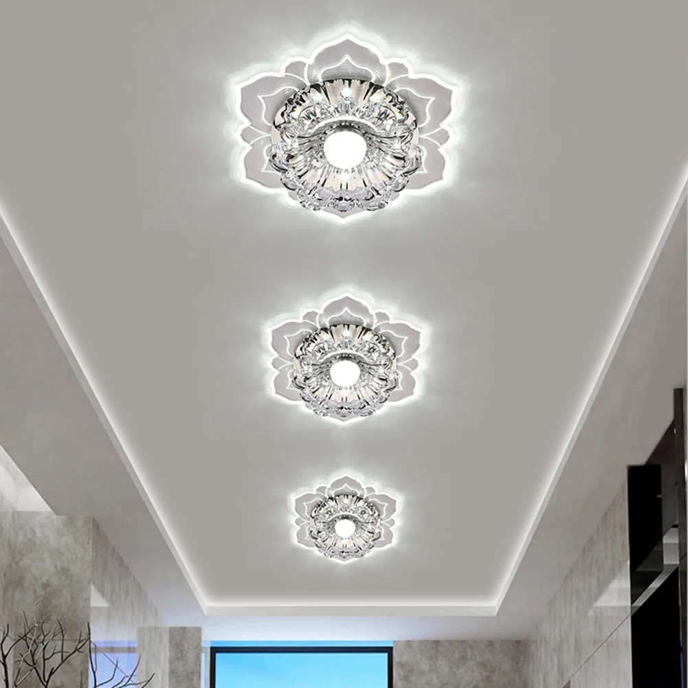 

Современный светодиодный потолочный светильник, лампа 3 Вт с поверхностным креплением, хрустальный абажур, Точечный светильник для коридор...