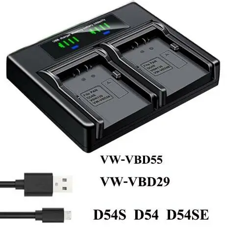 

Двойное зарядное устройство для Panasonic NV-GX7 MX5 MX350 MX500 MX1000 MX2500 MX5000