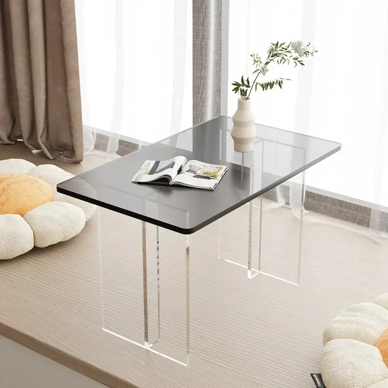 Acrylic Modern Coffee Table Balcony Luxury Design Aesthetic Rectangle Transparent Household Items