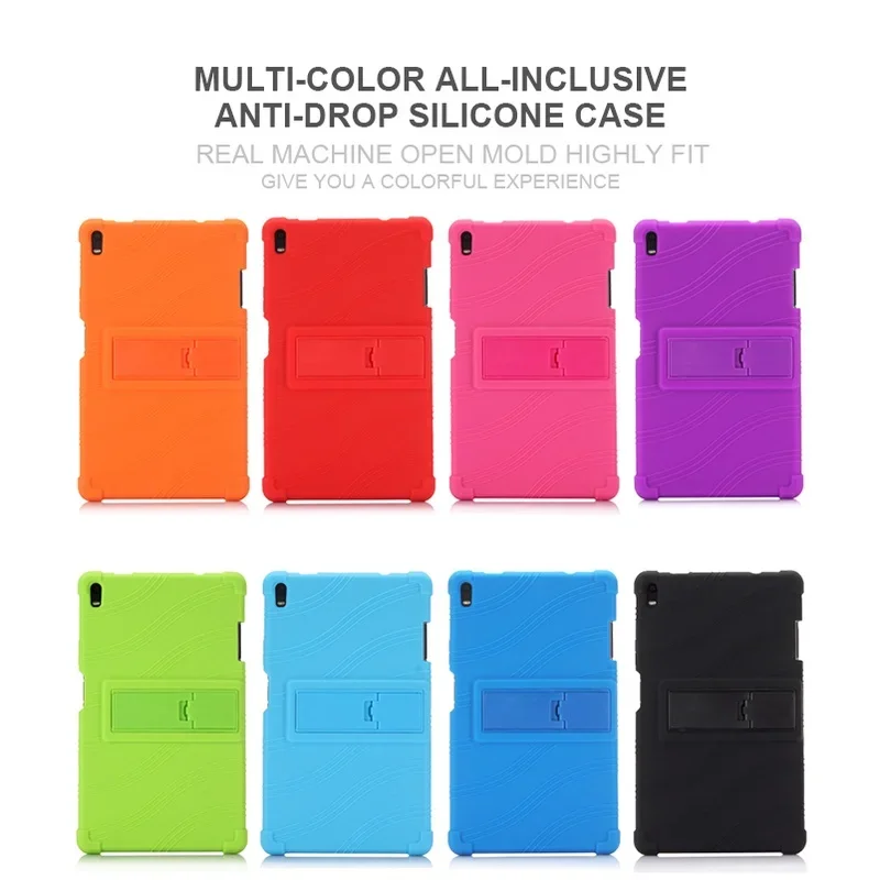 

For Lenovo TB-8704F Cover Tab4 8 Plus Tablet Case TB-8704N Anti-Fall Silicone Case Bracket Hockproof Shockproof Washable