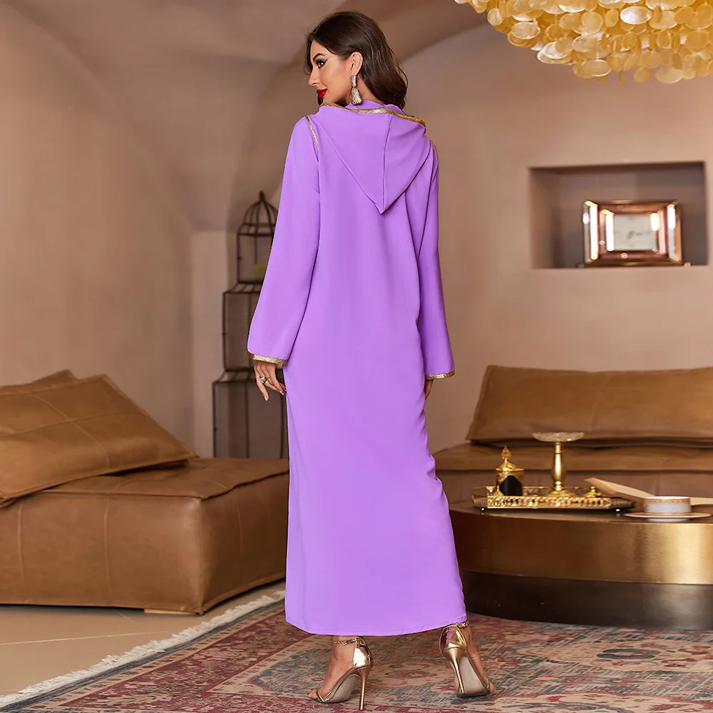 Abaya For Women White Golden Embroidery Women Robe Dubai Islamic Arabic Loose Long Sleeves Dress Turkey Summer Female Clothing