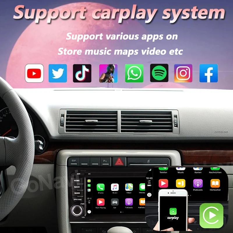 Автомобильный радиоприемник GoNavi Android 11 для Audi A4 аудио DVD интеллектуальный