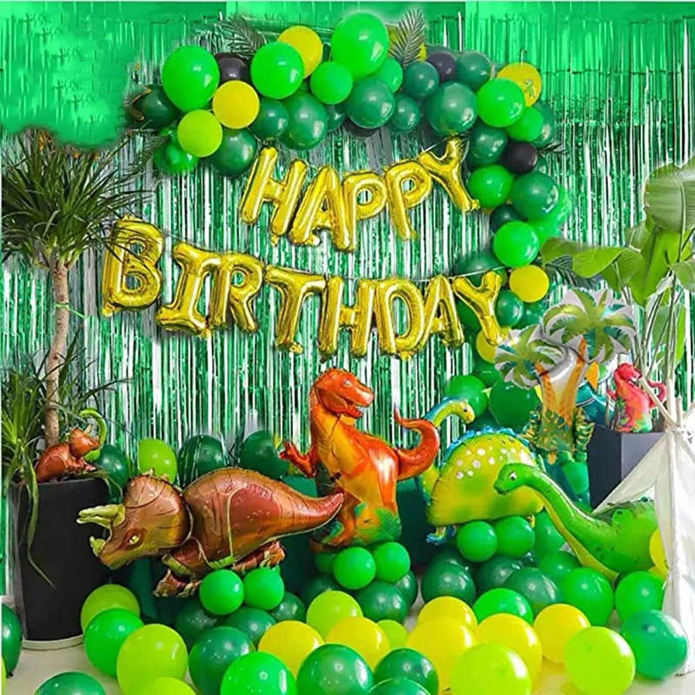

89pcs Dinosaur Party Balloon Dinosaur Birthday Party Foil Number Balloons Kids Animal Jungle Birthday Party Decorations Globos