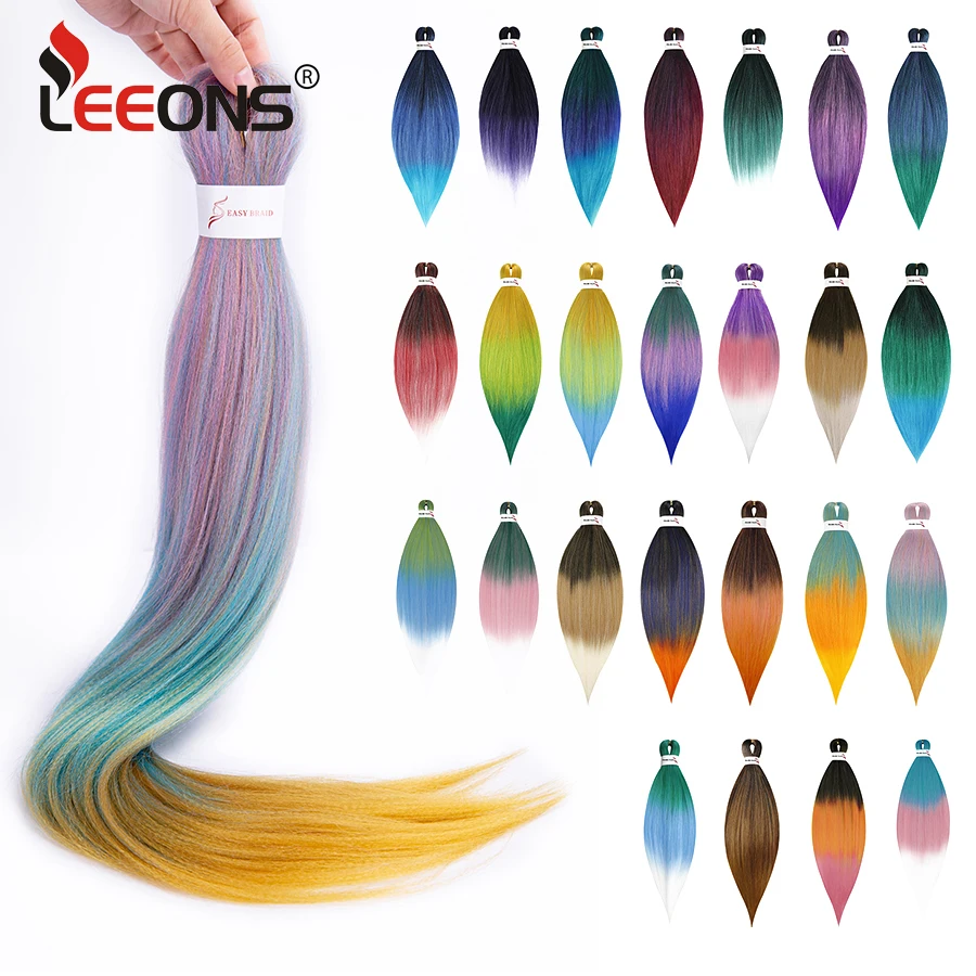 

Synthetic Ez Jumbo Braid Ombre Braiding Hair Pre Stretched Hair Extension Fiber Yaki Texture Brown Red Braiding Hot Water Set