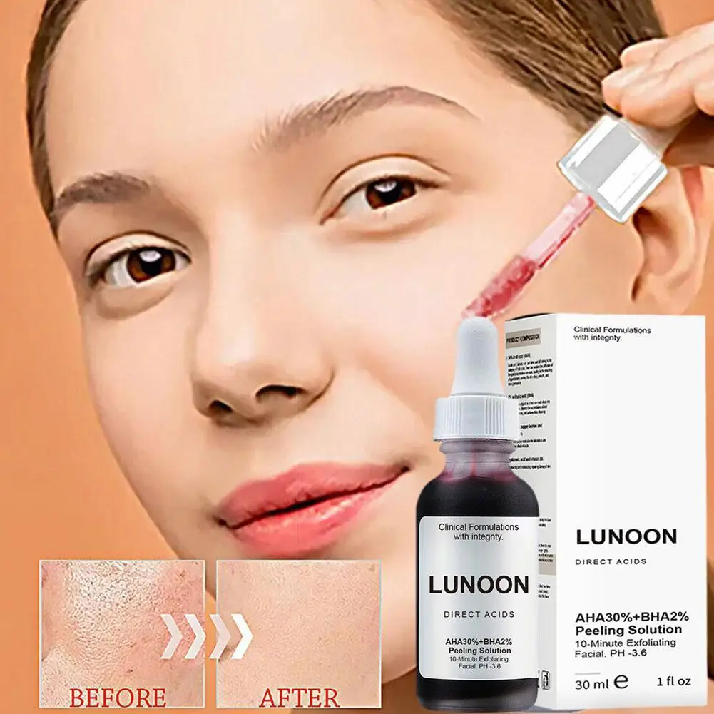 

30ml AHA 30%+ BHA 2% Peeling Solution Face Serum 10-Minute Scars Exfoliating Skin Face Care Acne Whitening Remove Blemishes J9I8