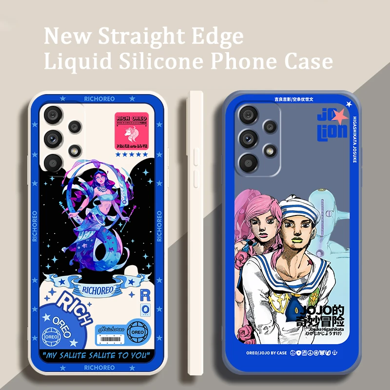 

Anime Jojo Cartoon Poster Liquid Rope Funda Phone Case For Samsung A73 A53 A33 A52 A32 A23 A22 A71 A51 A21S A03S A50 A30 5G