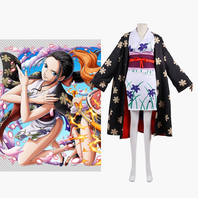 

Anime One Piece Cosplay Nico·Robin Costume Uniform Kinomo Halloween Suit Halloween Costumes for Women