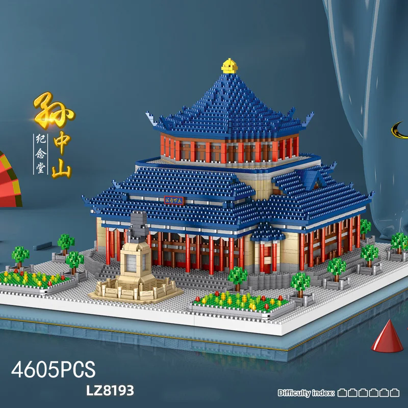 

Famous Chinese Architecture Micro Diamond Block China Guangzhou Sun Yat-sen Memorial Hall Nanobrick Model Brick Educational Toy