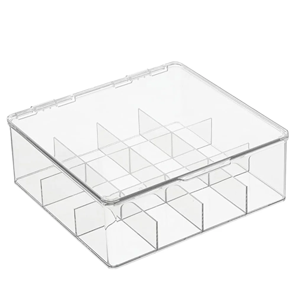 

Прозрачная коробка-органайзер для чайных пакетиков, акриловая коробка для чайных пакетиков, коробка для кофейных пакетиков с крышкой