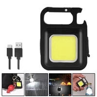 mini glare cob keychain light usb charging emergency lamps strong magnetic repair work outdoor camping light multifunctional