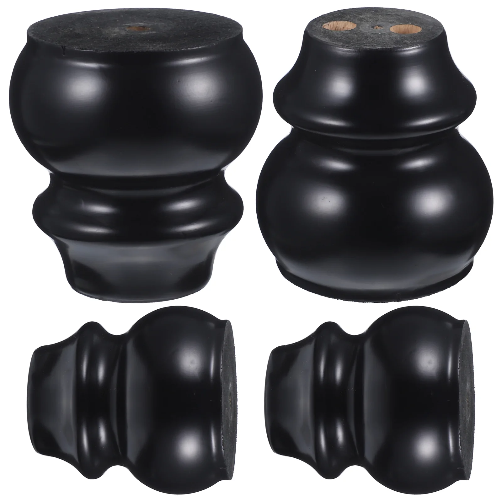 

4 Black Wooden Round Furniture Feet Replacement Dresser In In In Floor Couch for DIY Armchair Chair Table Cabinet
