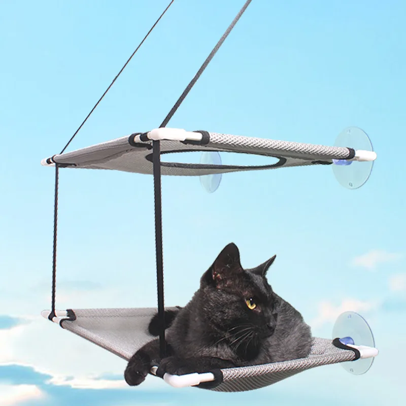 

Cat Hammock Sucker Type Double Hanging Window Balcony Hammock Air Cat Litter Kitten Climbing Frame Window Seat Pet Accessories