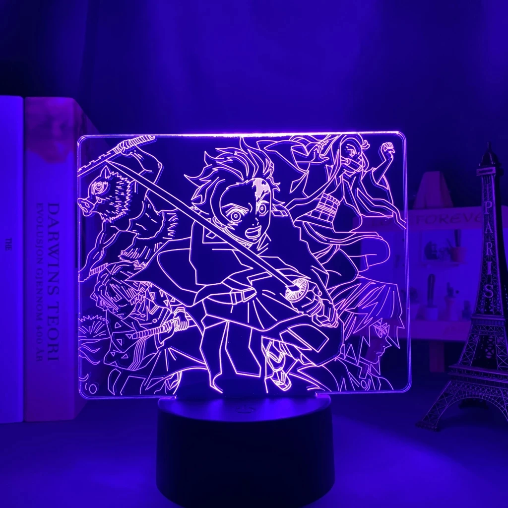 

Anime Demon Slayer Kimetsu No Yaiba Led Night Light for Bedroom Decor Light Brithday Gift Manga Demon Slayer Room Desk 3d Lamp