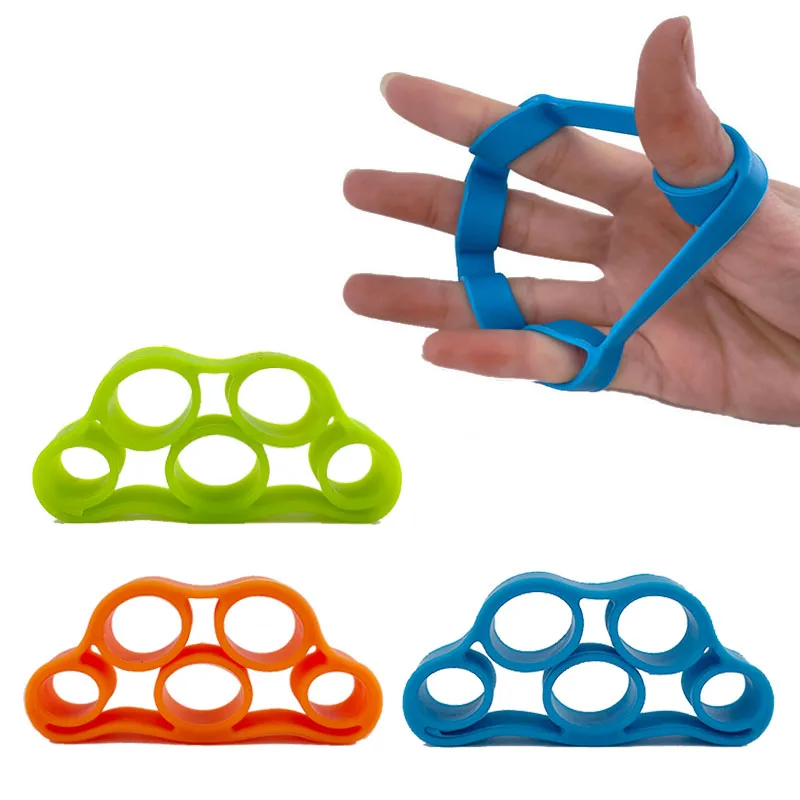 

1Pcs Silicone Finger Gripper Strength Trainer Resistance Band Hand Grip Wrist Yoga Stretcher Finger Expander Exercise 3 colors