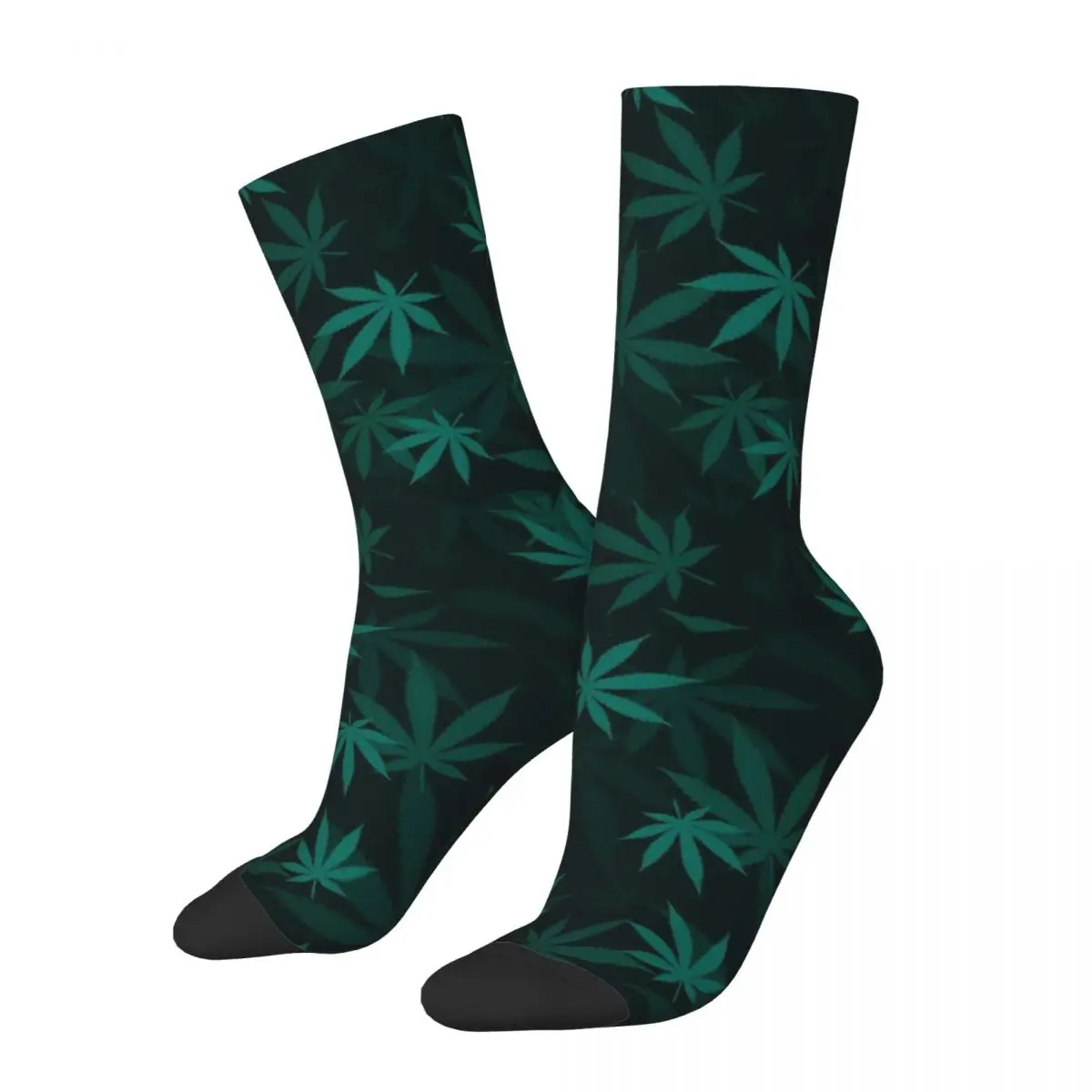 

Men's compression Socks Cannabis Leaf Medicine Marijuana Textre Retro Harajuku Weed Leaf Hip Hop Seamless Crew Crazy Sock