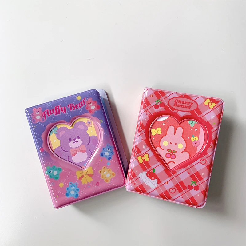 

3 Inch Photo Album INS Korean Cute Cartoon Rabbit Bear Picture Storage Case 40 Pockets Polaroid Album Kpop Photocard Holder