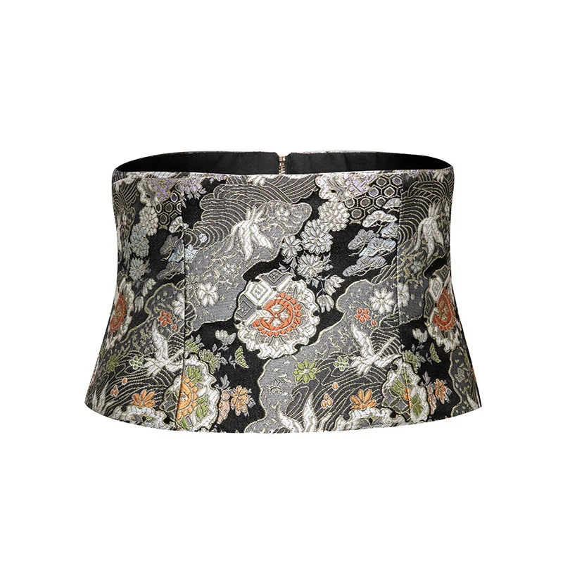 

Creative Beautiful Women's Wide Belt Embroidery Slim Belt Japan Style Girdle Dress Waist Belt Fashion Wearing Accessories