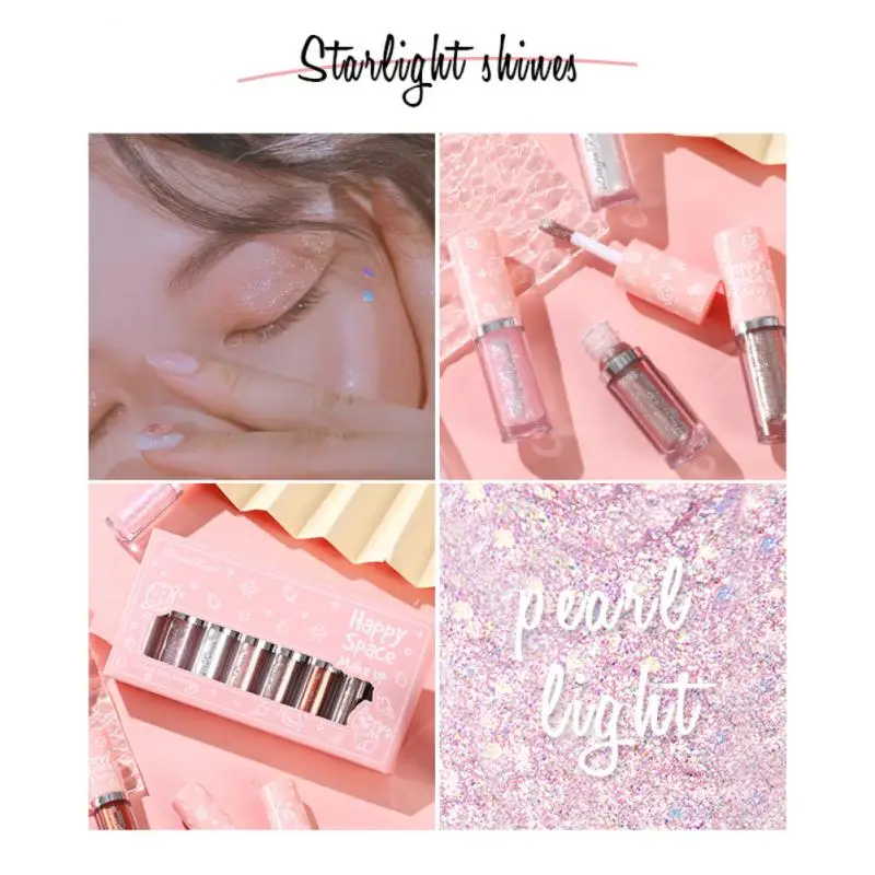 

Liquid Eyeshadow 8colors Glitter Eye Shadow Pearlescent Eyeliner Shimmer Waterproof Eye Cosmetics Beauty Makeup for Women