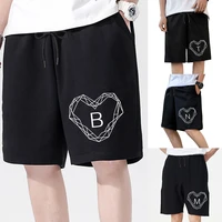 new summer running shorts men fitness training casual diamond pattern sports shorts breathable sweat workout absorbing pants