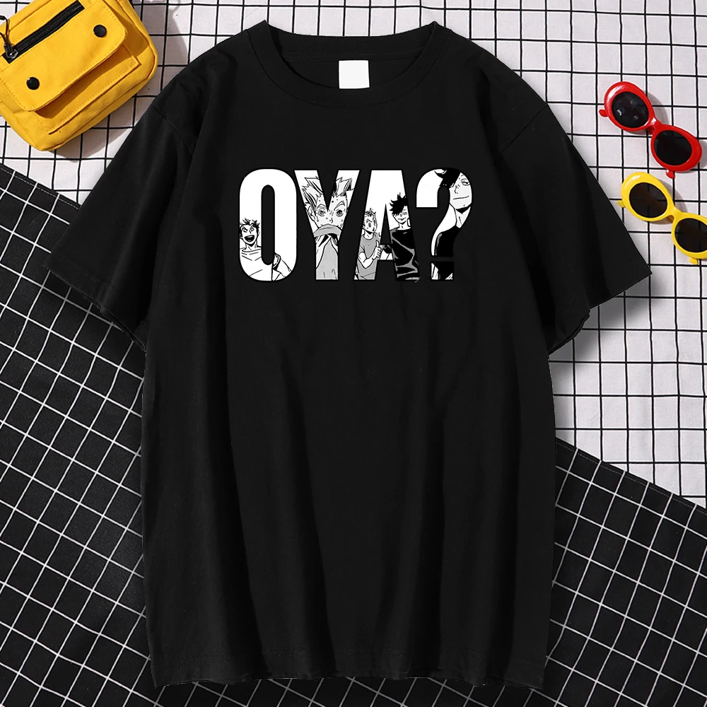 

Breathable Spring Man T-Shirt Summer Oversized Tshirts Japanese Anime Haikyuu Oya Printing Clothes Crewneck S-Xxxl T-Shirts Male