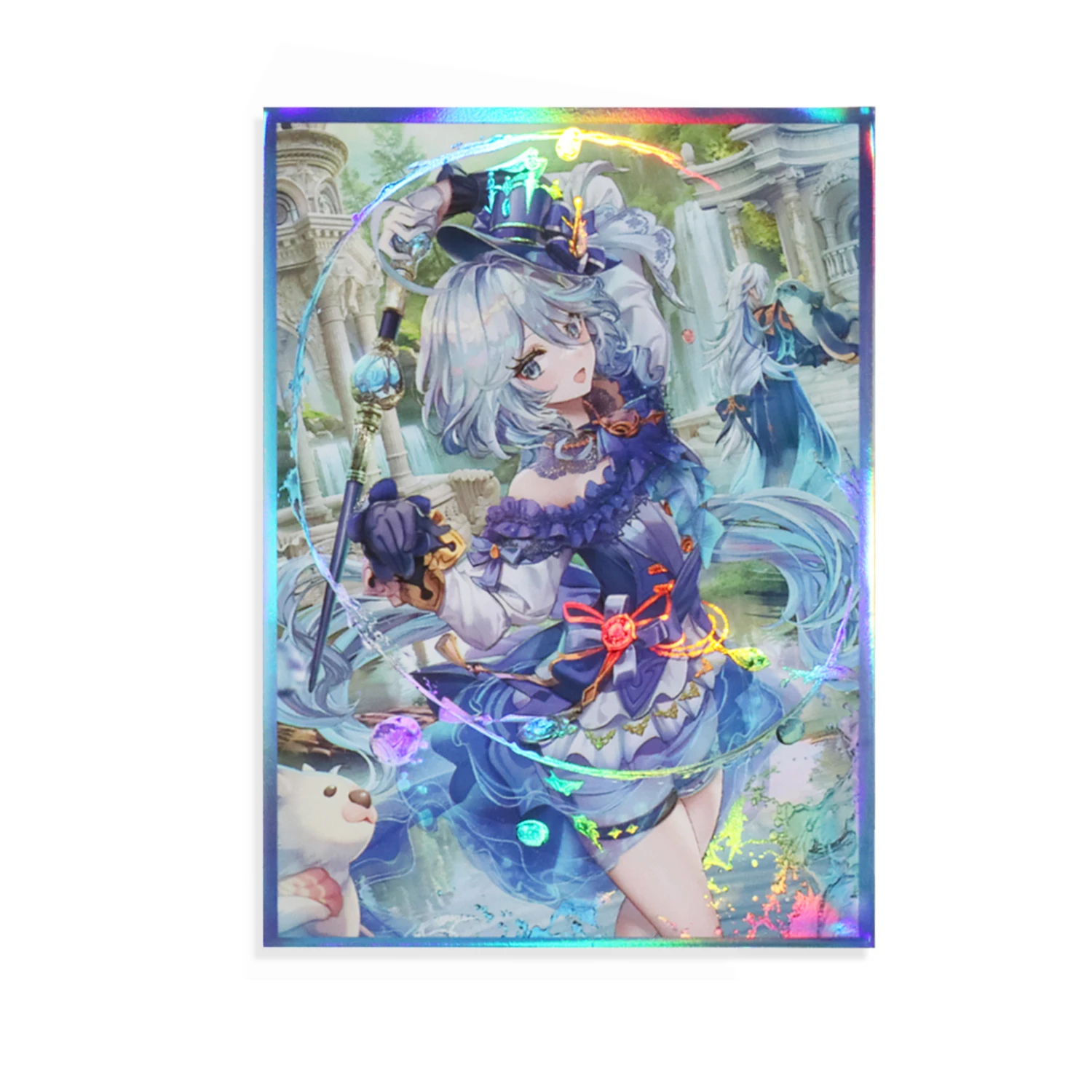 60 карат голографический искусство Furina Focalors фольга карты рукава 67x92 мм Внешний