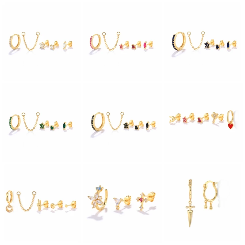 Женские серьги-гвоздики из серебра 925 пробы с цирконом | Украшения и аксессуары