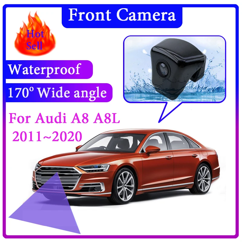 

For Audi A8 A8L S8 D4 4H D5 2011~2020 Car LOGO Front View Camera Night Vision HD Wide Angle Degree Embedded Blind Spot Area CAM