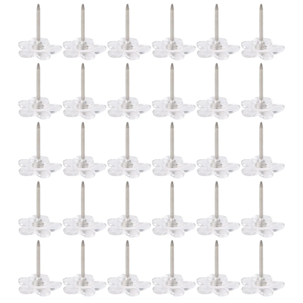 

100 Pcs Positioning Needle Office Desk Accessories Plastic Flower Shaped Push Pin