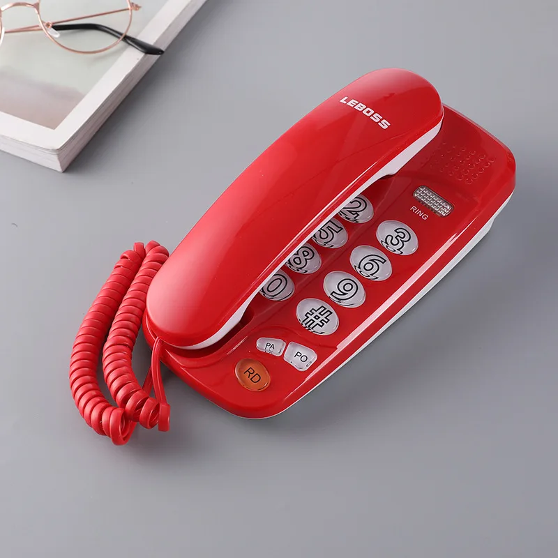 

Corded Mini Landline Phone Slim Wall Telephones for Home Office Hotel Red Wall Phone for Elevator Simple Wall Mounted Extensions