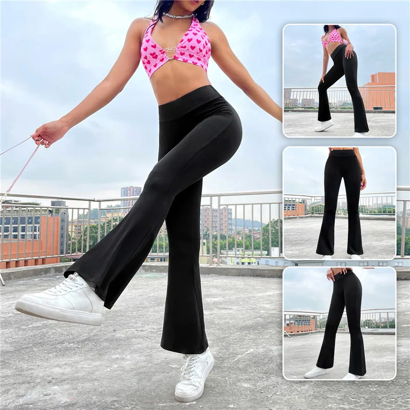 

Женские брюки с завышенной талией, повседневные облегающие широкие брюки-клеш в Корейском стиле, деловые брюки для йоги, весна-лето 2023