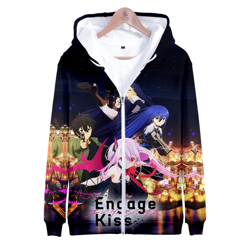 

Engage Kiss Anime Zipper Hoodies Unisex Fashion Zip Up Hooded Sweatshirt 3D Prints Streetwear Clothes