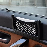 1pc car organizer storage bag auto back rear mesh holder for phone paste net pocket cellphone mount car accessories