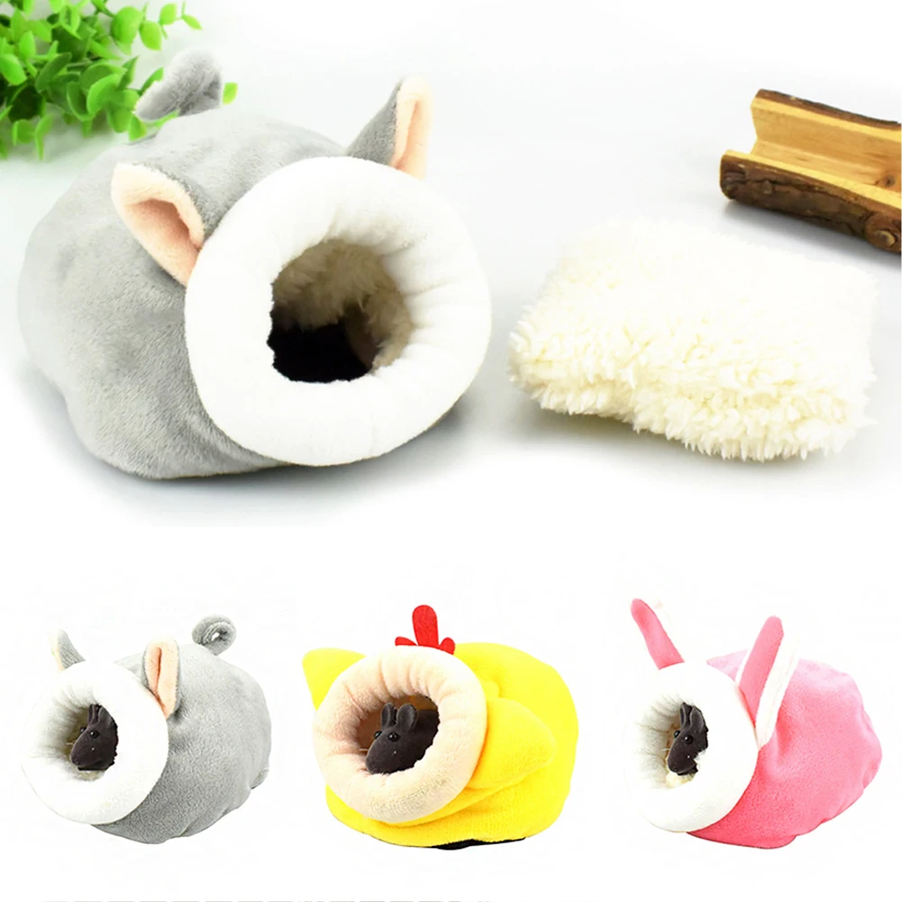 

Cute Plush Warm Sleeping Bag Squirrel Hamster Pet Cage Removable Winter Golden Bear Bed Animal Accessories Pet Supplies