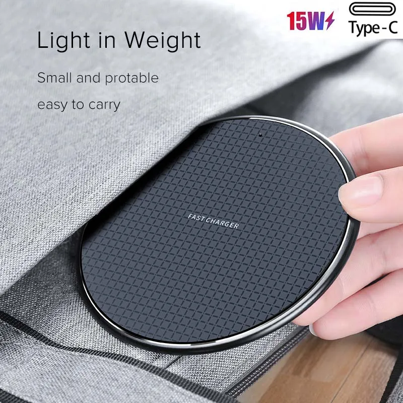 

15W Qi Wireless Charger For iPhone 13 12 11 Pro Xs Max Mini X Xr Fast Type-C Wireless Charging Pad For Samsung S8 S9 S10 Note