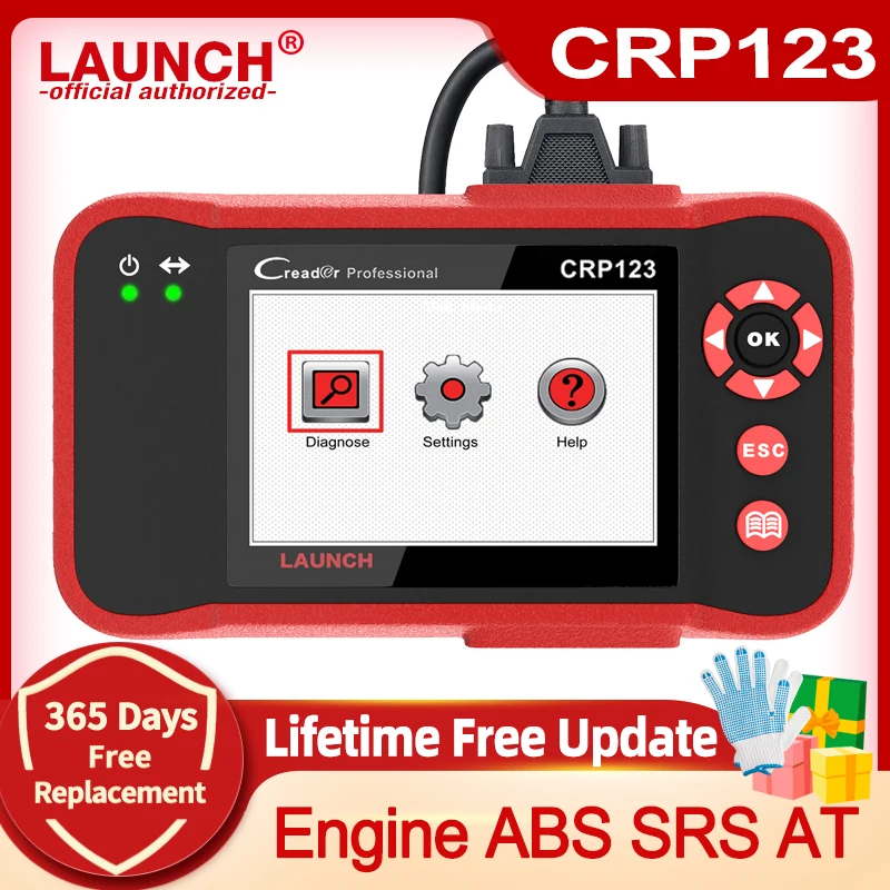 

LAUNCH CRP123 ABS/SRS/трансмиссия/двигатель 4 системы OBD2 считыватель кодов OBDII диагностический инструмент CRP 123 Автосканер Creader VII +