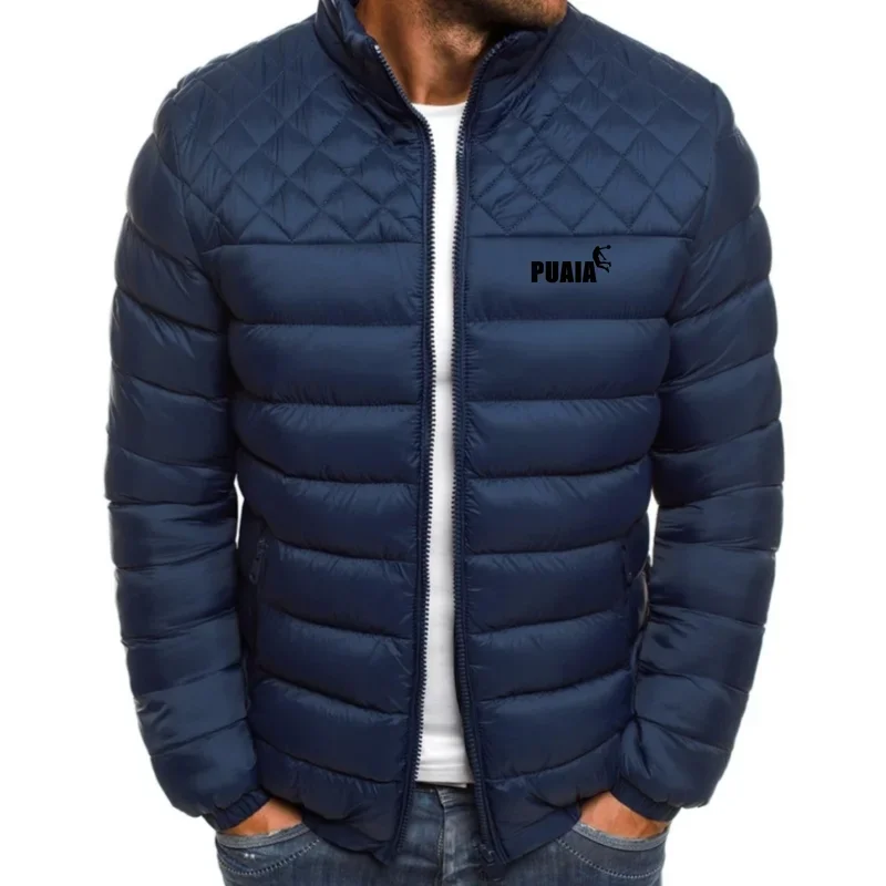 

Winter 2023 men's thick sports cotton-padded coat men stand collar cardigan outdoor cotton-padded jacket casual coat warm men