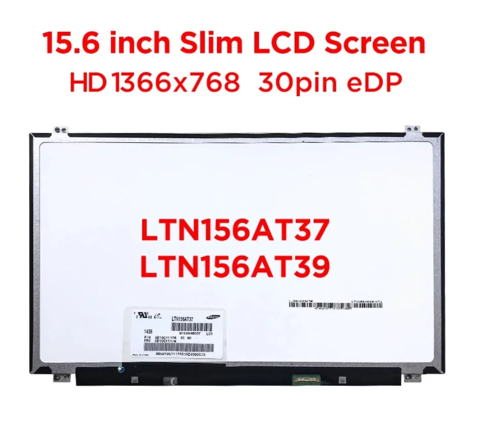 

15.6 inch Laptop LCD Screen LTN156AT37 LTN156AT39 NT156WHM-N12 B156XTN04.0 B156XTN04.5 HD 1366x768 LED Display Panel 30pins eDP